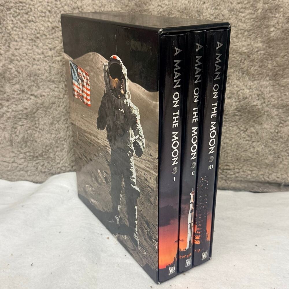A Man On The Moon Time Life Series Vol 1-3 By Andrew Chaikin 3 Book Boxed Set